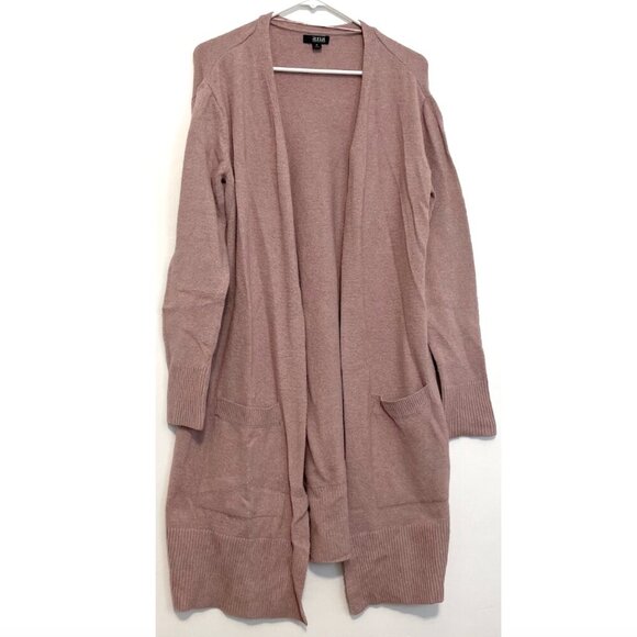 A.N.A Long Sleeve Duster Cardigan Sweater Mauve Pink Purple Open Front Winter M - Picture 2 of 16